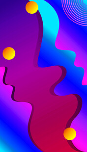 梦幻渐变抽象人物轮廓图