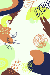 抽象手绘植物图案背景