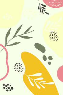 抽象几何植物图案背景