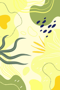 清新黄绿抽象几何图案背景