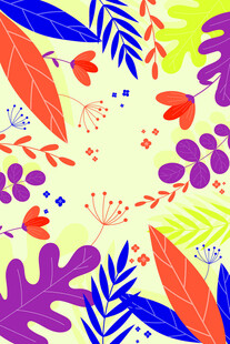 多彩植物图案背景设计