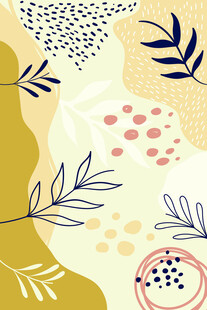 手绘植物花卉抽象图案