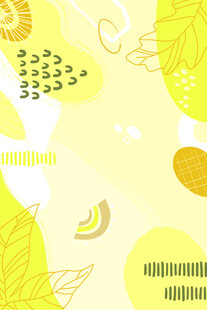 清新黄色系抽象植物图案