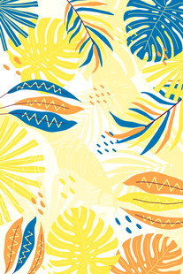 热带植物图案背景