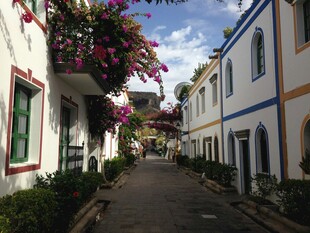 宁静小巷的异国风情景致