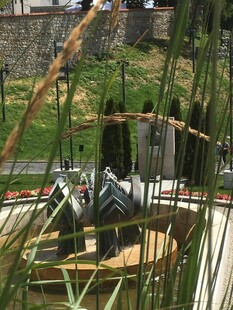 透过竹枝看户外景观