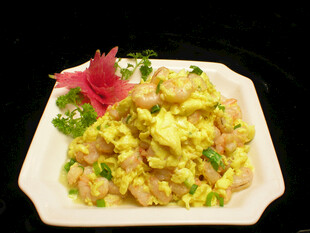 虾仁炒蛋摆盘精致