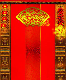 中式喜庆红门装饰图案