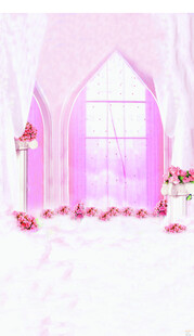 梦幻粉色城堡主题婚礼场景