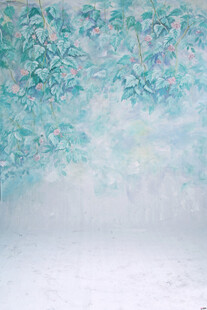 梦幻蓝绿花卉背景纹理