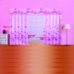 梦幻紫色系室内窗帘装饰