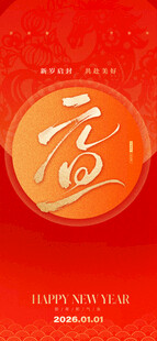 红色喜庆新年福字背景图