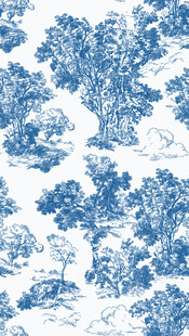 蓝白水墨风树木图案纹理