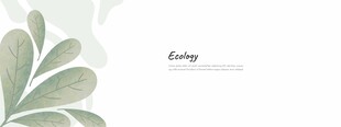 简约绿叶背景留白模板