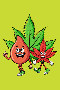 卡通大麻角色欢乐互动