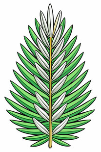 绿色羽状叶片插画图案