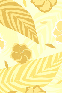 热带风情感性花卉叶图案