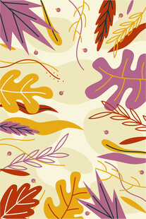 秋季多彩叶片图案背景