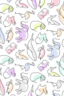 可爱多彩小动物图案背景