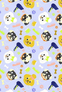 可爱卡通动物图案背景