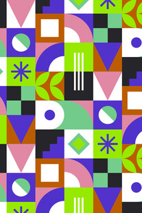 几何图案拼接抽象艺术图