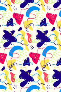 多彩卡通动物水果图案