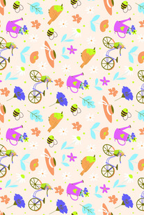 多彩卡通动物图案背景