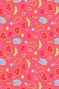 粉色爱心卡通图案背景