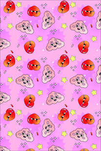 可爱草莓图案粉色背景图