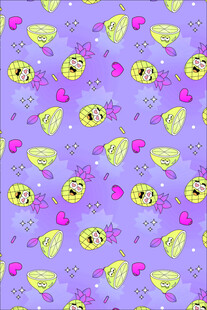 紫色背景卡通图案纹理