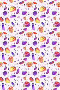 多彩卡通水果图案背景