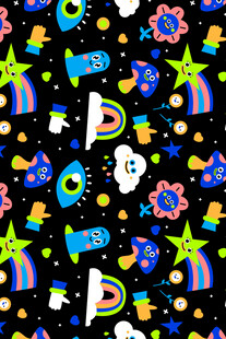 梦幻宇宙元素无缝图案