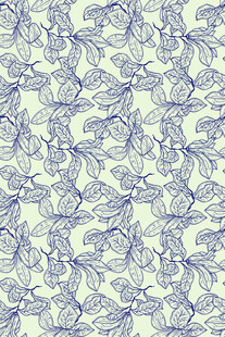 蓝白花卉图案布料纹理