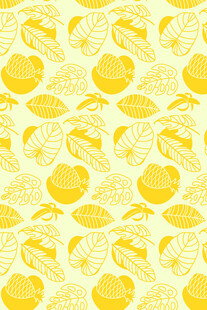 黄色水果叶子图案背景
