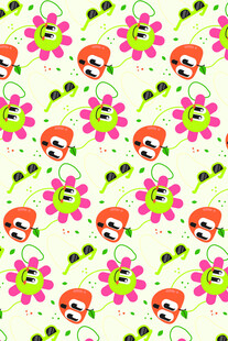 卡通花朵蜜蜂图案背景