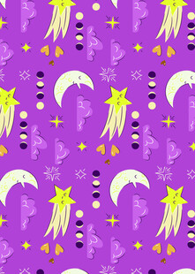 紫色背景水母图案设计
