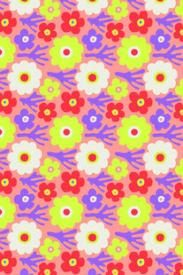 多彩花卉图案背景纹理