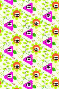 多彩卡通图案无缝背景图