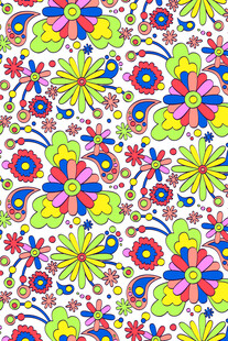 多彩花卉图案纹理背景