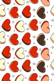 多彩心形图案背景