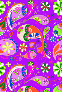 梦幻多彩佩斯利花纹图案