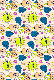 可爱卡通动物图案背景