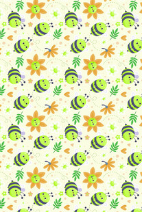 蜜蜂花卉图案背景图