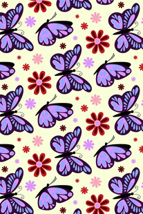 蝴蝶花朵图案背景纹理