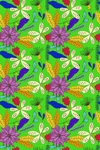 多彩花卉几何图案背景