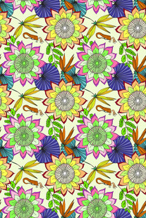 多彩花卉图案背景