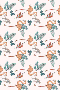 花鸟图案无缝背景纹理