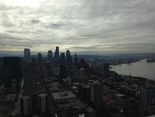 城市天际线与水域景观