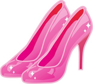 粉色闪亮高跟鞋