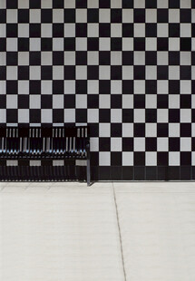 黑白棋盘格地板局部特写